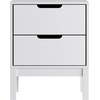 image:imageFlash Furniture Dallas Wood Nightstand Side Table Kids Bedroom End Table with 2 Storage Drawers Cutout Handles Smooth Ball Bearing Slides WhiteWhite