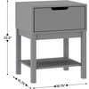image:imageFlash Furniture Dallas Wood Nightstand Side Table Kids Bedroom End Table with Storage Drawer and Shelf Cutout Handle Smooth Ball Bearing Slides GrayGrey
