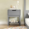 image:imageFlash Furniture Dallas Wood Nightstand Side Table Kids Bedroom End Table with Storage Drawer and Shelf Cutout Handle Smooth Ball Bearing Slides GrayGrey