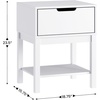 image:imageFlash Furniture Dallas Wood Nightstand Side Table Kids Bedroom End Table with Storage Drawer and Shelf Cutout Handle Smooth Ball Bearing Slides GrayWhite