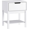 image:imageFlash Furniture Dallas Wood Nightstand Side Table Kids Bedroom End Table with Storage Drawer and Shelf Cutout Handle Smooth Ball Bearing Slides GrayWhite
