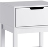 image:imageFlash Furniture Dallas Wood Nightstand Side Table Kids Bedroom End Table with Storage Drawer and Shelf Cutout Handle Smooth Ball Bearing Slides GrayWhite