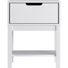 image:imageFlash Furniture Dallas Wood Nightstand Side Table Kids Bedroom End Table with Storage Drawer and Shelf Cutout Handle Smooth Ball Bearing Slides GrayWhite