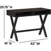 image:imageFlash Furniture Darla Computer Desk  White Home Office Desk with Storage Drawer  42 Long Writing Desk for BedroomBlack