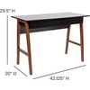 image:imageFlash Furniture Darla Computer Desk  White Home Office Desk with Storage Drawer  42 Long Writing Desk for BedroomBlackWalnut