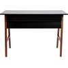 image:imageFlash Furniture Darla Computer Desk  White Home Office Desk with Storage Drawer  42 Long Writing Desk for BedroomBlackWalnut