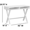 image:imageFlash Furniture Darla Computer Desk  White Home Office Desk with Storage Drawer  42 Long Writing Desk for BedroomWhite