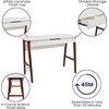 image:imageFlash Furniture Darla Computer Desk  White Home Office Desk with Storage Drawer  42 Long Writing Desk for BedroomWhiteWalnut