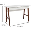 image:imageFlash Furniture Darla Computer Desk  White Home Office Desk with Storage Drawer  42 Long Writing Desk for BedroomWhiteWalnut