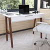 image:imageFlash Furniture Darla Computer Desk  White Home Office Desk with Storage Drawer  42 Long Writing Desk for BedroomWhiteWalnut