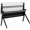 image:imageFlash Furniture Davis Commercial Nesting Flip Training Table HeavyDuty Steel Frame and YLegs Modesty Panel 1 Thick Tabletop 60 x 24 Gray TopGray FrameWhite TopBlack Frame