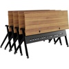 image:imageFlash Furniture Davis Commercial Nesting Flip Training Table HeavyDuty Steel Frame and YLegs Modesty Panel 1 Thick Tabletop 60 x 24 Gray TopGray FrameWalnut TopBlack Frame