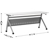 image:imageFlash Furniture Davis Commercial Nesting Flip Training Table HeavyDuty Steel Frame and YLegs Modesty Panel 1 Thick Tabletop 60 x 24 Gray TopGray FrameWhite TopGray Frame