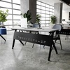 image:imageFlash Furniture Davis Commercial Nesting Flip Training Table HeavyDuty Steel Frame and YLegs Modesty Panel 1 Thick Tabletop 60 x 24 Gray TopGray FrameGray TopBlack Frame