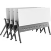 image:imageFlash Furniture Davis Commercial Nesting Flip Training Table HeavyDuty Steel Frame and YLegs Modesty Panel 1 Thick Tabletop 60 x 24 Gray TopGray FrameWhite TopGray Frame