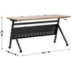 image:imageFlash Furniture Davis Commercial Nesting Flip Training Table HeavyDuty Steel Frame and YLegs Modesty Panel 1 Thick Tabletop 60 x 24 Gray TopGray FrameWalnut TopBlack Frame