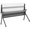 image:imageFlash Furniture Davis Commercial Nesting Flip Training Table HeavyDuty Steel Frame and YLegs Modesty Panel 1 Thick Tabletop 60 x 24 Gray TopGray FrameWhite TopGray Frame
