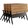 image:imageFlash Furniture Davis Commercial Nesting Flip Training Table HeavyDuty Steel Frame and YLegs Modesty Panel 1 Thick Tabletop 60 x 24 Gray TopGray FrameWalnut TopBlack Frame