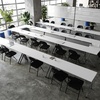 image:imageFlash Furniture Davis Commercial Nesting Flip Training Table HeavyDuty Steel Frame and YLegs Modesty Panel 1 Thick Tabletop 60 x 24 Gray TopGray FrameWhite TopGray Frame