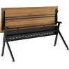 image:imageFlash Furniture Davis Commercial Nesting Flip Training Table HeavyDuty Steel Frame and YLegs Modesty Panel 1 Thick Tabletop 60 x 24 Gray TopGray FrameWalnut TopBlack Frame