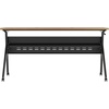 image:imageFlash Furniture Davis Commercial Nesting Flip Training Table HeavyDuty Steel Frame and YLegs Modesty Panel 1 Thick Tabletop 60 x 24 Gray TopGray FrameWalnut TopBlack Frame