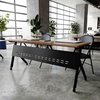 image:imageFlash Furniture Davis Commercial Nesting Flip Training Table HeavyDuty Steel Frame and YLegs Modesty Panel 1 Thick Tabletop 60 x 24 Gray TopGray FrameWalnut TopBlack Frame
