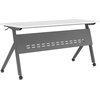 image:imageFlash Furniture Davis Commercial Nesting Flip Training Table HeavyDuty Steel Frame and YLegs Modesty Panel 1 Thick Tabletop 60 x 24 Gray TopGray FrameWhite TopGray Frame