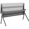 image:imageFlash Furniture Davis Commercial Nesting Flip Training Table HeavyDuty Steel Frame and YLegs Modesty Panel 1 Thick Tabletop 60 x 24 Gray TopGray FrameGray TopGray Frame