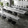 image:imageFlash Furniture Davis Commercial Nesting Flip Training Table HeavyDuty Steel Frame and YLegs Modesty Panel 1 Thick Tabletop 60 x 24 Gray TopGray FrameGray TopGray Frame
