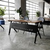 image:imageFlash Furniture Davis Commercial Nesting Flip Training Table HeavyDuty Steel Frame and YLegs Modesty Panel 1 Thick Tabletop 60 x 24 Gray TopGray FrameWalnut TopBlack Frame