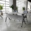 image:imageFlash Furniture Davis Commercial Nesting Flip Training Table HeavyDuty Steel Frame and YLegs Modesty Panel 1 Thick Tabletop 60 x 24 Gray TopGray FrameGray TopGray Frame