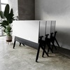 image:imageFlash Furniture Davis Commercial Nesting Flip Training Table HeavyDuty Steel Frame and YLegs Modesty Panel 1 Thick Tabletop 60 x 24 Gray TopGray FrameGray TopBlack Frame