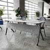 image:imageFlash Furniture Davis Commercial Nesting Flip Training Table HeavyDuty Steel Frame and YLegs Modesty Panel 1 Thick Tabletop 60 x 24 Gray TopGray FrameWhite TopGray Frame