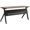 image:imageFlash Furniture Davis Commercial Nesting Flip Training Table HeavyDuty Steel Frame and YLegs Modesty Panel 1 Thick Tabletop 60 x 24 Gray TopGray FrameWalnut TopBlack Frame