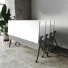 image:imageFlash Furniture Davis Commercial Nesting Flip Training Table HeavyDuty Steel Frame and YLegs Modesty Panel 1 Thick Tabletop 60 x 24 Gray TopGray FrameWhite TopGray Frame