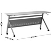 image:imageFlash Furniture Davis Commercial Nesting Flip Training Table HeavyDuty Steel Frame and YLegs Modesty Panel 1 Thick Tabletop 60 x 24 Gray TopGray FrameGray TopGray Frame