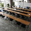image:imageFlash Furniture Davis Commercial Nesting Flip Training Table HeavyDuty Steel Frame and YLegs Modesty Panel 1 Thick Tabletop 60 x 24 Gray TopGray FrameWalnut TopBlack Frame