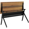 image:imageFlash Furniture Davis Commercial Nesting Flip Training Table HeavyDuty Steel Frame and YLegs Modesty Panel 1 Thick Tabletop 60 x 24 Gray TopGray FrameWalnut TopBlack Frame