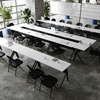 image:imageFlash Furniture Davis Commercial Nesting Flip Training Table HeavyDuty Steel Frame and YLegs Modesty Panel 1 Thick Tabletop 60 x 24 Gray TopGray FrameWhite TopBlack Frame
