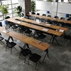 image:imageFlash Furniture Davis Commercial Nesting Flip Training Table HeavyDuty Steel Frame and YLegs Modesty Panel 1 Thick Tabletop 60 x 24 Gray TopGray FrameWalnut TopBlack Frame