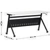 image:imageFlash Furniture Davis Commercial Nesting Flip Training Table HeavyDuty Steel Frame and YLegs Modesty Panel 1 Thick Tabletop 60 x 24 Gray TopGray FrameWhite TopBlack Frame