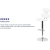 image:imageFlash Furniture Dexter Contemporary White Vinyl Adjustable Height Barstool with Ellipse Back and Chrome BaseWhite