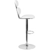 image:imageFlash Furniture Dexter Contemporary White Vinyl Adjustable Height Barstool with Ellipse Back and Chrome BaseWhite