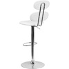 image:imageFlash Furniture Dexter Contemporary White Vinyl Adjustable Height Barstool with Ellipse Back and Chrome BaseWhite