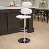 image:imageFlash Furniture Dexter Contemporary White Vinyl Adjustable Height Barstool with Ellipse Back and Chrome BaseWhite