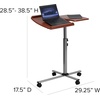 image:imageFlash Furniture Dunbar Angle and Height Adjustable Mobile Laptop Computer Table with Cherry Top