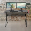 image:imageFlash Furniture Duncan Gaming Desk 4525 x 29 Computer Table Gamer Workstation with Headphone Holder and 2 Cable Management Holes Set of 1BlackBlack