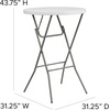 image:imageFlash Furniture Elon Round Folding Bar Height Table for Parties and Commercial Events IndoorOutdoor Plastic Bar Height Folding Table 32 BlackWhite