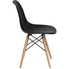 image:imageFlash Furniture Elon Series Plastic Modern Dining Chair with Wooden Legs MidCentury Modern Accent Chair for Dining Rooms and Offices WhiteBlack