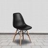 image:imageFlash Furniture Elon Series Plastic Modern Dining Chair with Wooden Legs MidCentury Modern Accent Chair for Dining Rooms and Offices WhiteBlack